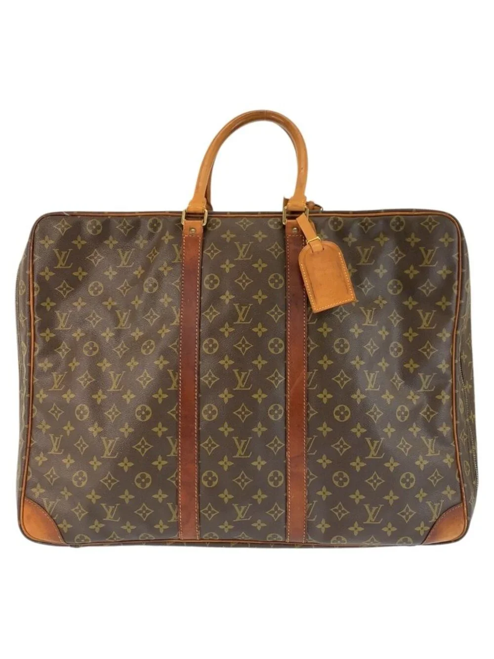 Louis Vuitton Monogram Sirius 55 Brown Gold Leather Boston